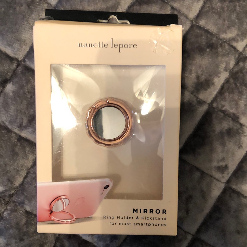 Mirror Ring holder and kickstand for smartphones